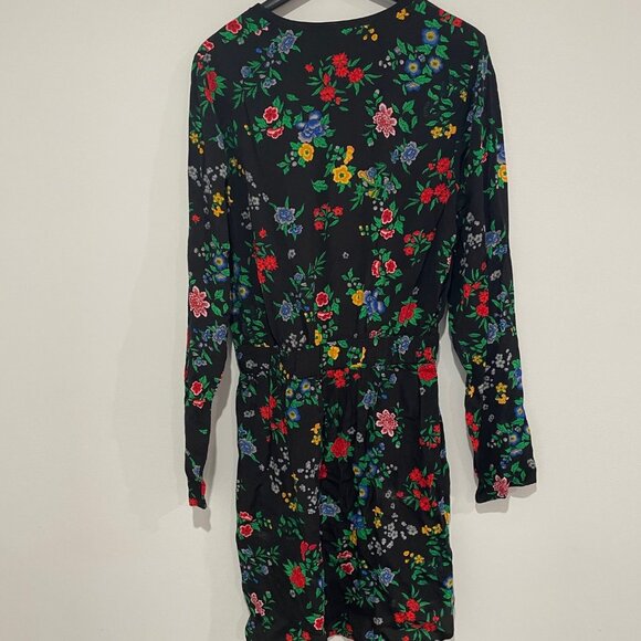 Twist & Tango Women's Black Long Sleeve Floral Dress Size 36 - Picture 6 of 9